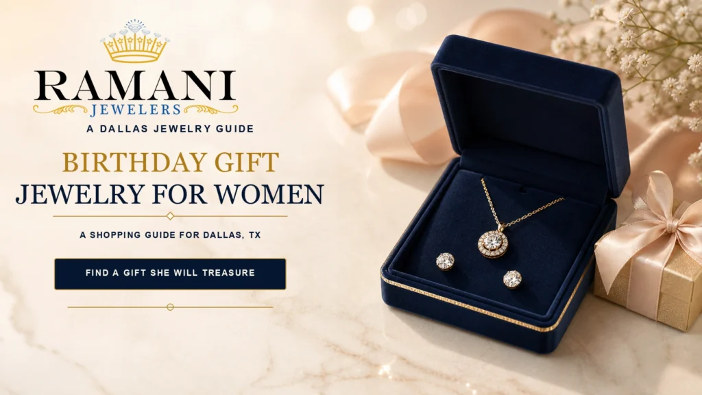 Birthday gift jewelry set from Ramani Jewelers in Dallas, TX.