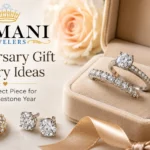 Anniversary gift jewelry ideas featuring diamond rings, earrings, bracelet, and pendant from Ramani Jewelers.